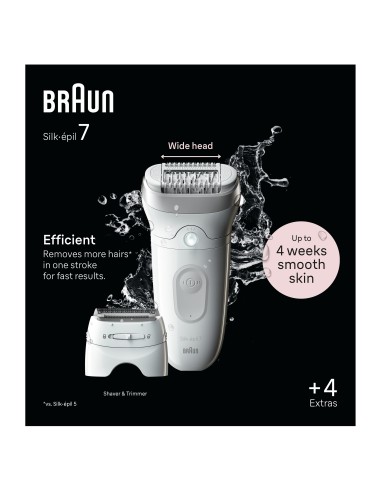 BRAUN SE7041 EPILATORE SILK-EPIL RETE BIANCO/ARGENTO