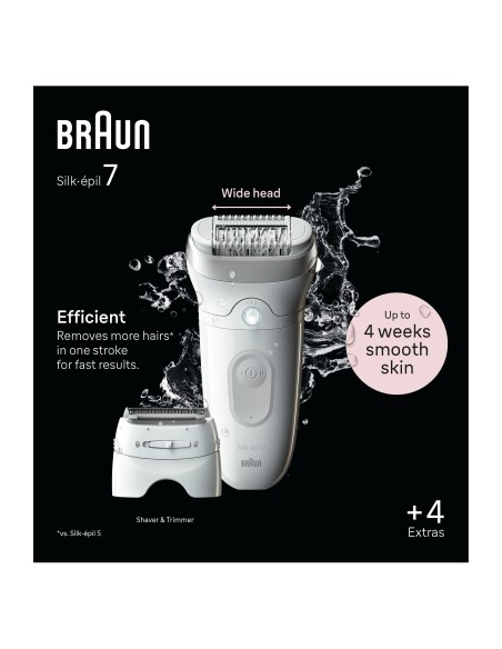 BRAUN SE7041 EPILATORE SILK-EPIL RETE BIANCO/ARGENTO