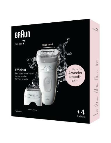 BRAUN SE7041 EPILATORE SILK-EPIL RETE BIANCO/ARGENTO
