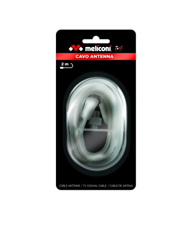MELICONI ANT2M CAVO ANTENNA 2MT M/F CON ADATTATORE M/M BIANCO