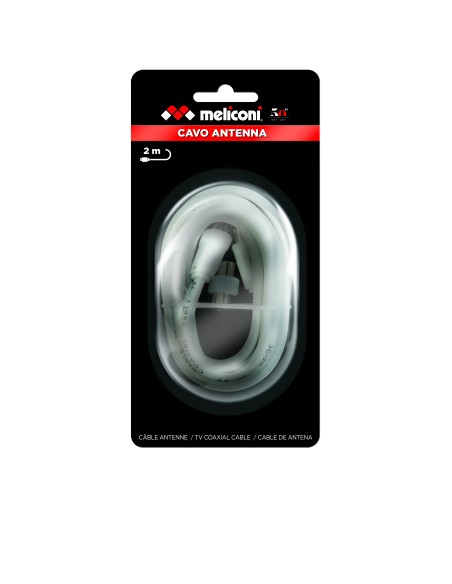 MELICONI ANT2M CAVO ANTENNA 2MT M/F CON ADATTATORE M/M BIANCO