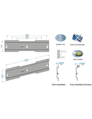 CME STAFFA ES400 FISSA 40"/55" 40KG