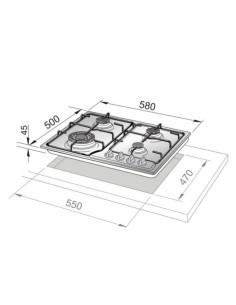 PIANI COTTURA A GAS: vendita online DE_LONGHI YNF46ASV PIANO COTTURA 60CM NERO COMANDI FRONTALI in offerta 2