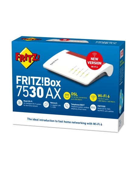AVM FRITZBOX 7530AX VOIP VDSL MODEM/ROUTER AX2400 WIFI 6 DUAL BAND