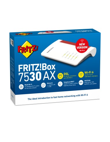 AVM FRITZBOX 7530AX VOIP VDSL MODEM/ROUTER AX2400 WIFI 6 DUAL BAND