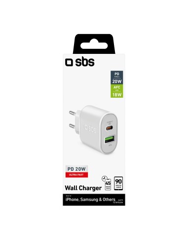 SBS TETRPD20W ALIM.RETE USB-C 20W + 1USB 2.1A