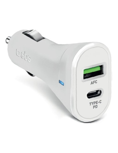 SBS TECRPD20W ALIM.AUTO USB-C+USB 20W+18W BIANCO