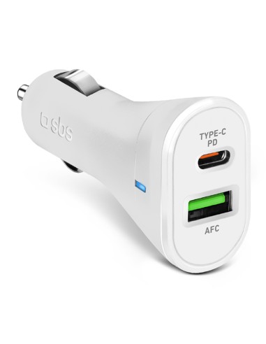SBS TECRPD20W ALIM.AUTO USB-C+USB 20W+18W BIANCO