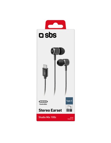 SBS TEEARTYCK AURICOLARE TYPE-C CON MICROFONO NERO