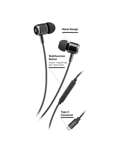 SBS TEEARTYCK AURICOLARE TYPE-C CON MICROFONO NERO
