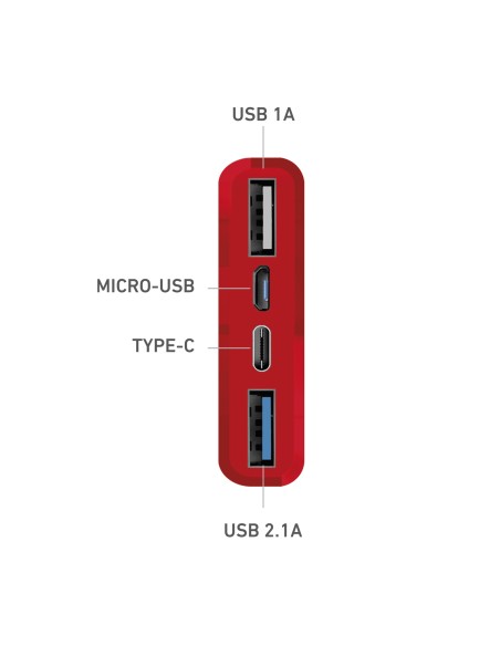 SBS TTBB10000FASTR POWERBANK 10000MAH USB 2,1 A ROSSO