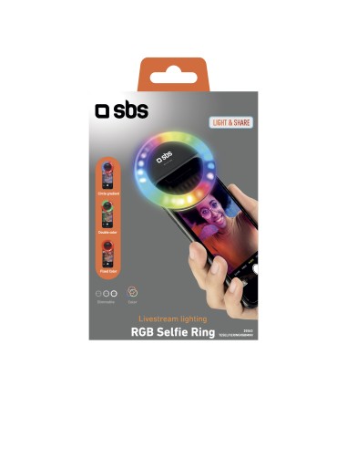 SBS TESELFIERINGRGBMINI SELFIE RING MINI RGB PER SMARTPHONE