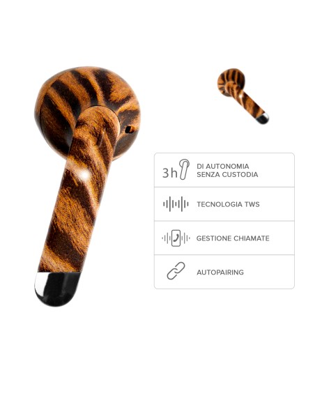 SBS TEJZEARHOOXBTLEO AURICOLARI TWS BASE 300MAH LEOPARDO