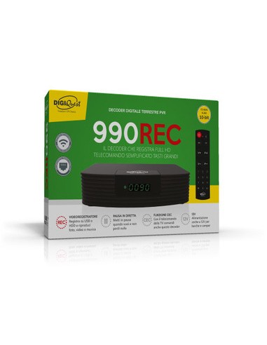 DIGIQUEST 990 REC DDT ZAPPER HD PVR2 TELECOMANDI TASTI GRANDI
