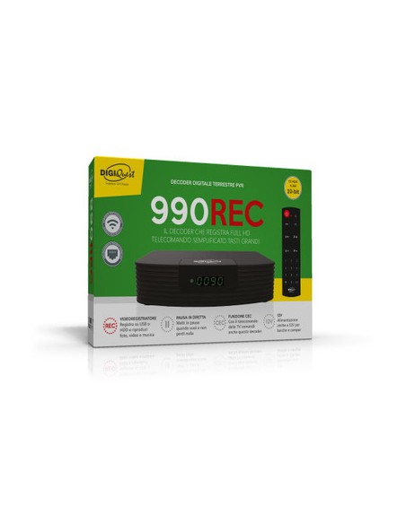 DIGIQUEST 990 REC DDT ZAPPER HD PVR2 TELECOMANDI TASTI GRANDI