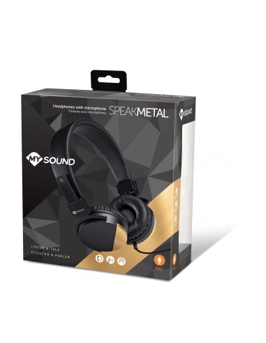 MYSOUND SPEAK METAL NERO CUFFIA A PADIGLIONE