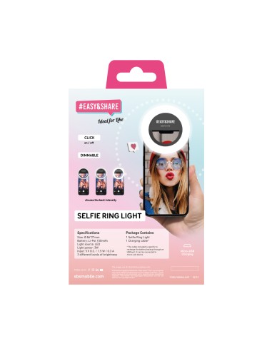 SBS TESELFIERINGLIGHT SELFIE RING  LIGHT PER SMARTPHONE
