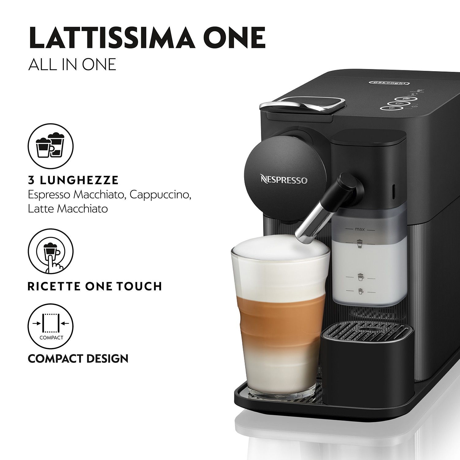 DE LONGHI EN510.B MACCHINA CAFFE'  NESPRESSO LATTISSIMA NERA - Foto 1 di 1