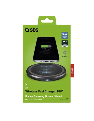 SBS TEWIRELESSUF10W BASETTA DI RICARICA WIRELESS 10W NERO