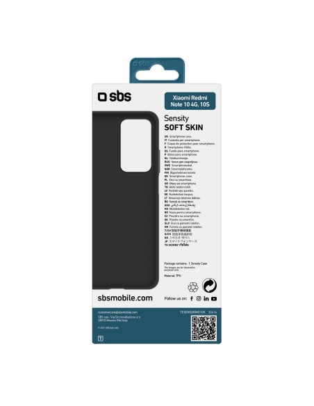SBS TESENSXIRNO10K XIAOMI REDMI NOTE 10 4G/NOTE 10S COVER SENSITY NERO