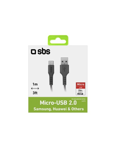 SBS TECABLEMICRO1KPOS CAVO USB/MICROUSB 1M NERO