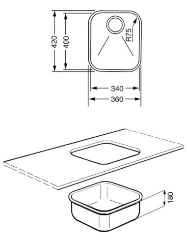 SMEG UM40 LAVELLO 1V ACCIAIO INOX