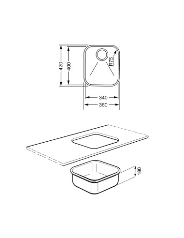 SMEG UM40 LAVELLO 1V ACCIAIO INOX