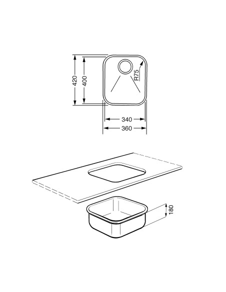 SMEG UM40 LAVELLO 1V ACCIAIO INOX