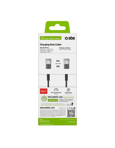 SBS TECABLETCC3M CAVO USB-C/USB-C 3,0M