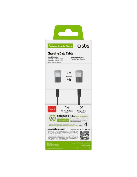 SBS TECABLETCC3M CAVO USB-C/USB-C 3,0M