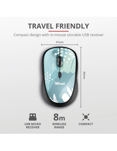 TRUST 24442 YVI WIRELESS MOUSE BLU BRUSH