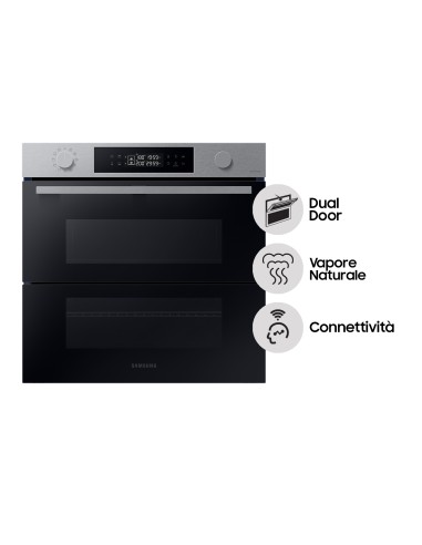 SAMSUNG NV7B45403BS FORNO A+ 76L 60CM DUAL COOK FLEX VAPORE WIFI INOX