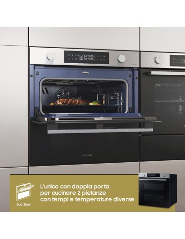 SAMSUNG NV7B45403BS FORNO A+ 76L 60CM DUAL COOK FLEX VAPORE WIFI INOX