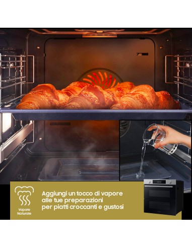 SAMSUNG NV7B45403BS FORNO A+ 76L 60CM DUAL COOK FLEX VAPORE WIFI INOX