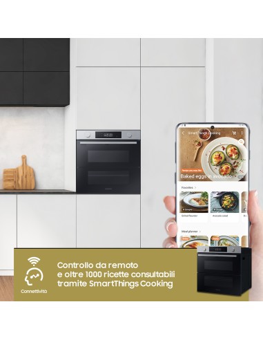 SAMSUNG NV7B45403BS FORNO A+ 76L 60CM DUAL COOK FLEX VAPORE WIFI INOX
