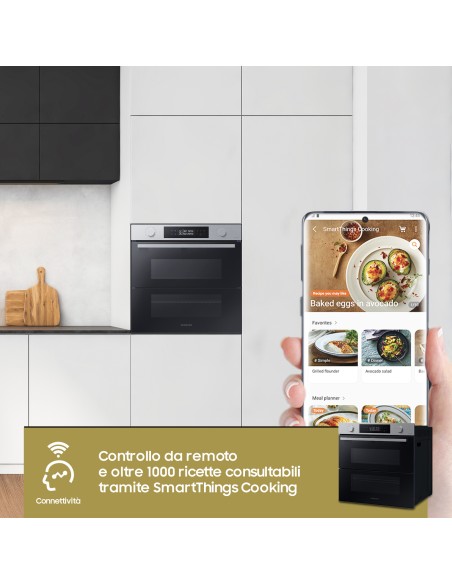 SAMSUNG NV7B45403BS FORNO A+ 76L 60CM DUAL COOK FLEX VAPORE WIFI INOX