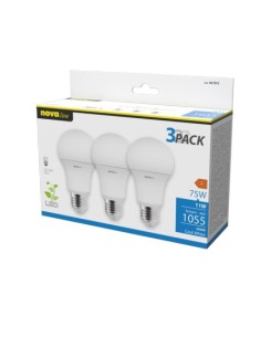 NOVALINE 3G75F2 LED E27 3PACK 11W 6500K L.FREDDA 1080LM GOCCIA