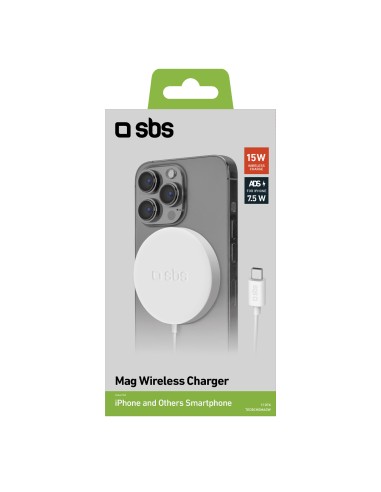 SBS TECBCHGMAGW CARICABATTERIE WIRELESS MAGSAFE BIANCO