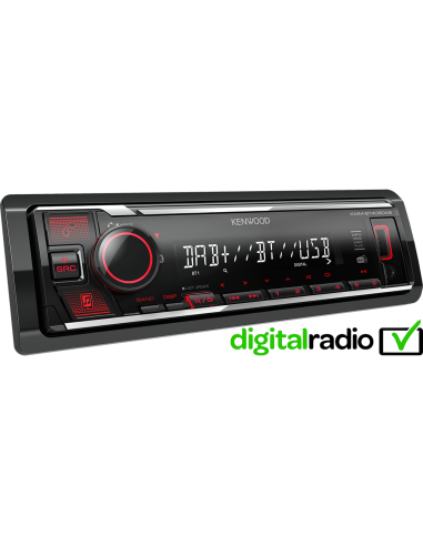 KENWOOD KMM-BT408 SINTO MP3 DAB BLUETOOTH USB/AUX ANTENNA DISP.ROSSO
