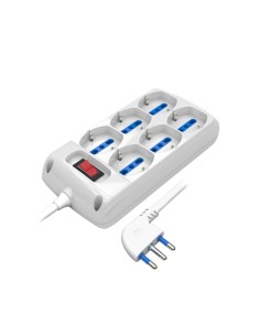 NOVALINE CED06P MULTIPRESA C.INTERRUTTORE 6 SCHUKO/TRIVAL. SPINA 16A