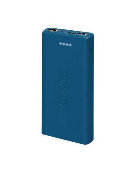 SBS TTBB10000FASTA POWERBANK 10000MAH USB 2,1 A AZZURRO