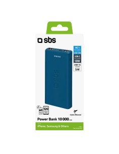 SBS TTBB10000FASTA POWERBANK 10000MAH USB 2,1 A AZZURRO 2