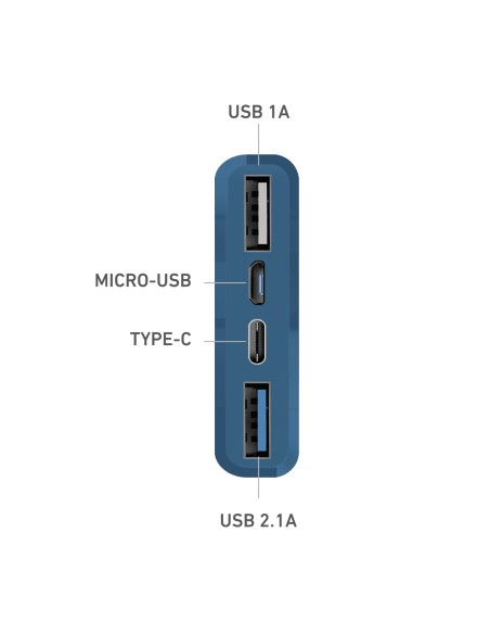 SBS TTBB10000FASTA POWERBANK 10000MAH USB 2,1 A AZZURRO