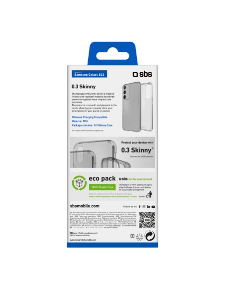 SBS TESKINSAS23T SAMSUNG S23 COVER SKINNY TRASPARENTE
