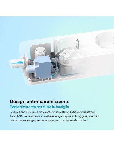 TPLINK TAPO P300 WI-FI MULTIPRESA 3 SCHUKO 10A 2USB 1USB-C GOO/ALE