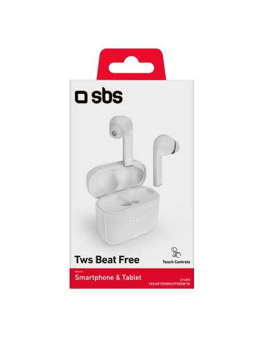 SBS TEEARTWSBEATFREEBTW AURICOLARI TWS IN-EAR TOUCH 200MAH BIANCO