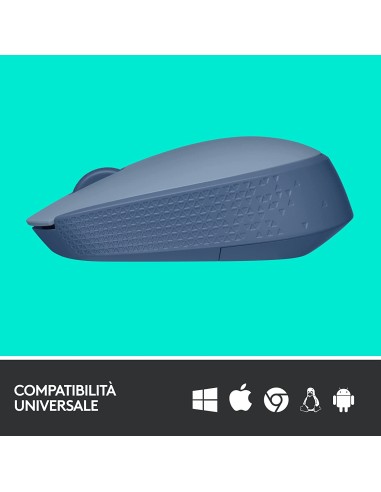 LOGITECH M171 BLU/GRIGIO MOUSE WIRELESS 1000DPI 70,5G