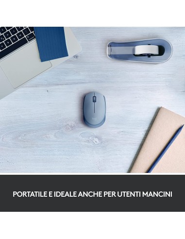 LOGITECH M171 BLU/GRIGIO MOUSE WIRELESS 1000DPI 70,5G