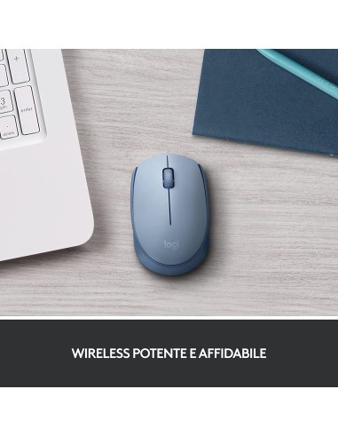 LOGITECH M171 BLU/GRIGIO MOUSE WIRELESS 1000DPI 70,5G