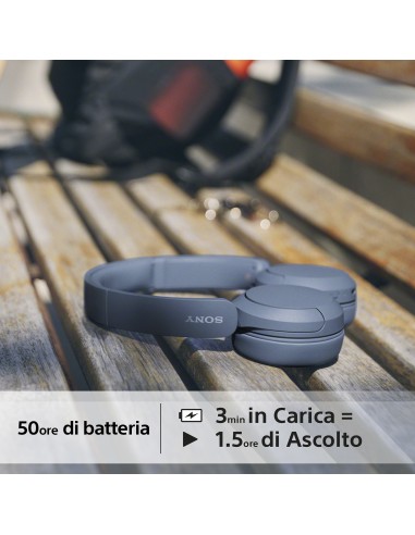 SONY WH-CH520L CUFFIA BLUETOOTH/NFC BLU DRIVER 30MM AUTONOMIA 50H